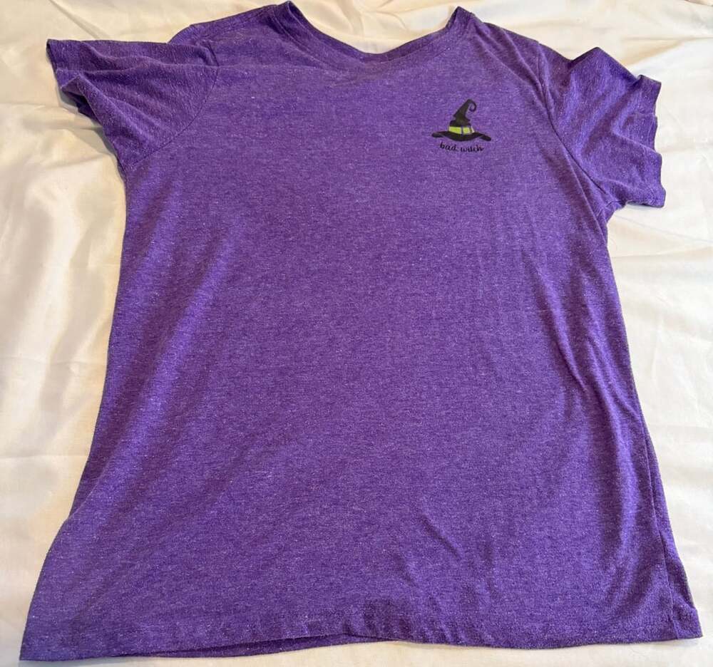 Bad Witch Halloween Purple Graphic T-Shirt